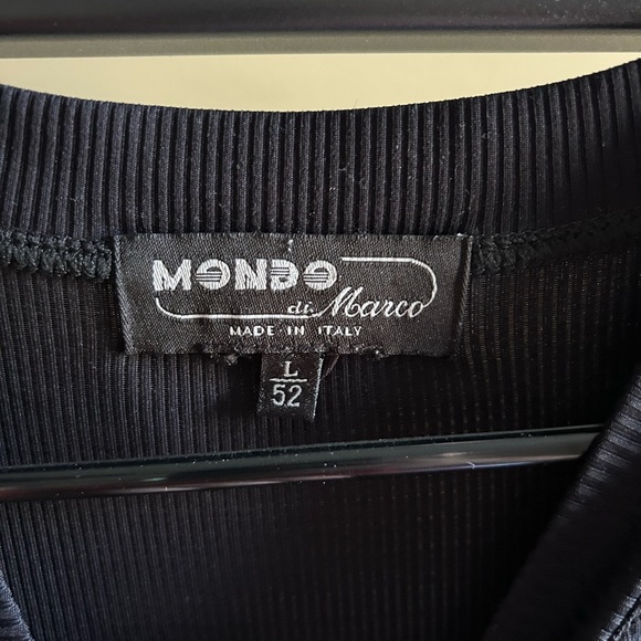 Men's Black Ribbed Short Sleeve T-Shirt - Picture 2 of 3